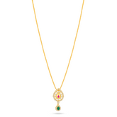 22K Gold Regal Tear-Drop Necklace